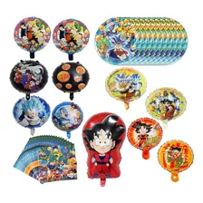 Set Globos Dragon Ball Cotillón Cumpleaños Goku Pack