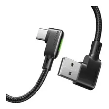 Cabo Carregador Usb Led Type-c 90º Qc4.0 120cm - Preto