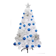 Arbolito Navidad Canadian Blanco 1,20 C Kit 36 Azul Sheshu Color Blanco + Kit Azul
