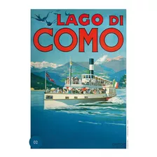 Poster Vintage Lago Di Como - Italia - Decor 33 Cm X 48 Cm