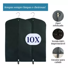 Kit 10 Capa Impermeavel Para Terno Jaqueta C Zíper Antimofo 