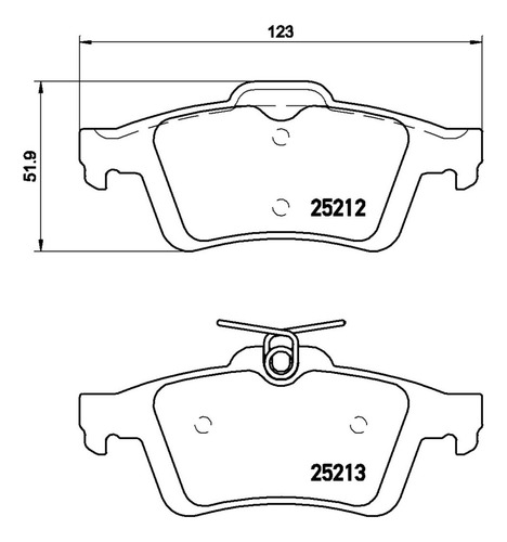 Balatas Bajos Metales Traseras Volvo C30 07/13 Brembo Foto 3