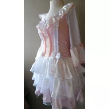 Vestido De Festa Junina Quadrilha Noiva Lolita Rosa Bebê 