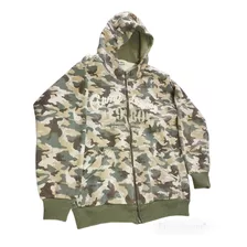 Campera Canguro Friza Talle 12 Camuflado/olivos