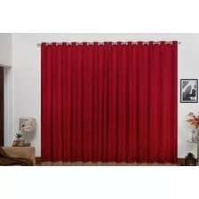 Cortina Jacquard 2 X 1,70 Vermelho