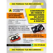 Transferencia Videos Beta, Vhs, Hi8, D8, Hdv Y Minidv A Dvd.