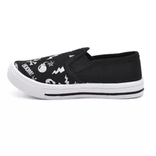 Tenis Andrea Niño Slip On Negro Casual Estilo Urbano Sneaker