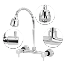 Torneira Misturador Cozinha Parede Gourmet Flexível Luxo 1/4 Acabamento Abs Cor Cromado