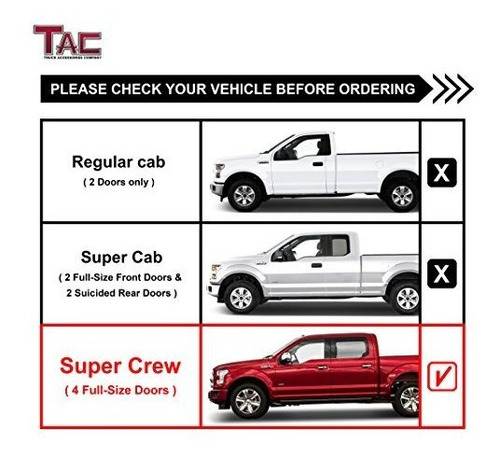 Estribo - Tac Side Steps Fit ******* Ford F150 Supercrew Cab Foto 3