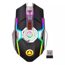 Mouse Gamer Yindiao A5 Inalambrico Recargable 7 Botones Color Negro