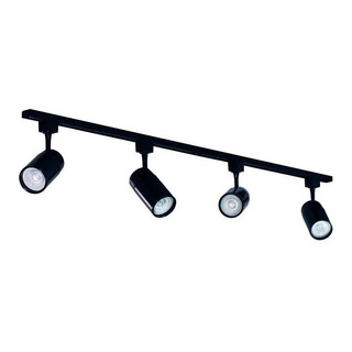 Trilho Eletrificado 1m C/ 4 Spots Led 7w Preto 1 Metro Z3