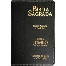 Bíblia Jumbo Letra Extra Gigante Com Harpa Corrigida Preta