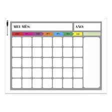 Calendário Parede Planejamento Mensal Colorido 48x63