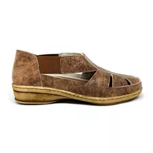 Zapato De Cuero Mujer Confort Señora