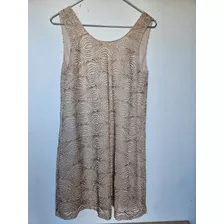 Vestido Fiesta Soya Corto, Talle 1, Nude 