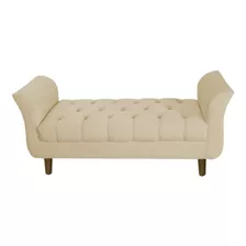 Recamier Sofá Chaise Sala Solteiro 90cm Grécia Corino Bege