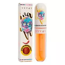 Gloss De Volume Labial Viva La Vida Vivai Acabamento Metalizado Cor Laranja-escuro