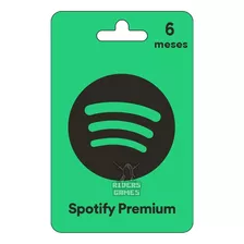 Card Vale Presente Pré-pago Spotify 6 Meses Digital Giftcard
