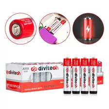 Pilas Aaa Divitech® Original Paquete Con 60 Baterías 1.5v. Baterías Con Excelente Rendimiento 