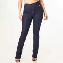 Calça Jeans Feminina Boot Cut Flare Cintura Alta Casual