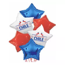 Set De Globos Metálicos Estrella Chile 6pcs