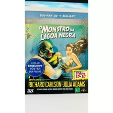 O Monstro Da Lagoa Negra Bluray Original 3d E 2d C/ Poster