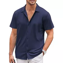 Coofandy Camisa Para Hombre Con Botones, Tejido Elástico Lig