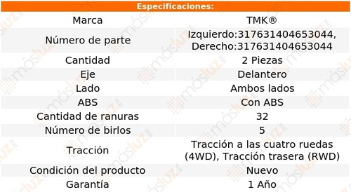 2- Mazas Delanteras Con Abs Liberty 3.7l 6 Cil 2007/2012 Tmk Foto 2