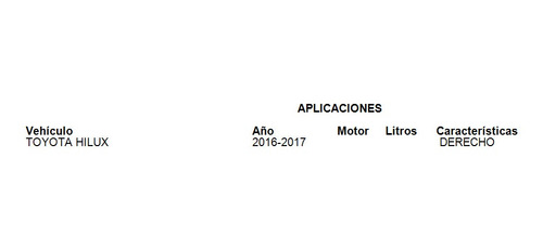 Calavera Derecho Toyota Hilux 2016 2017 2018 2019 2020 2021 Foto 2