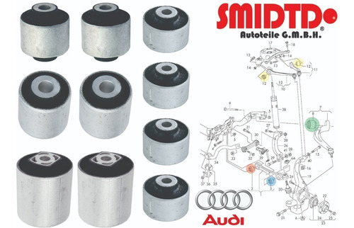 Kit Bujes Y Gomas Brazos Suspensin Delantera Audi S4 10-16 Foto 4