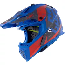 Capacete Ls2 Motocross Cross Mx437 Fast Alpha Azul Fosco