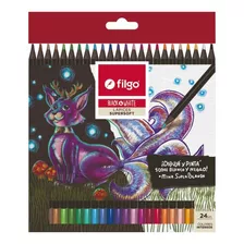 Lapices De Color Filgo Black & White Supersoft X 24 Colores