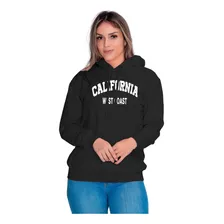 Moletom Feminino Flanelado Blusa De Frio Canguru Califórnia