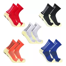 5 Pares Meia Antiderrapante Estilo Trusox Futebol Esportiva