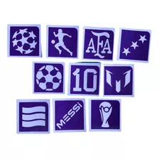  Stencil Autoadhesivo Para Glitter Tatoo 10 Unidades Fútbol