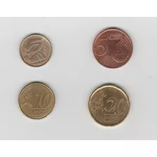  Europa -4 Moedas 5/10/20 Cent Euro E 5ptas 1990 Espanha .