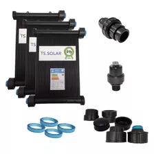 Kit Aquecedor Solar Piscina 6 Placas 2m Rosca + Válvulas