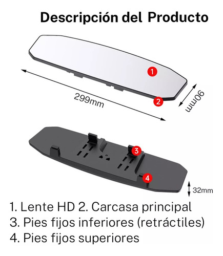 Espejo Retrovisor Gran Angular Mejorado Con Visin De ngel Foto 10