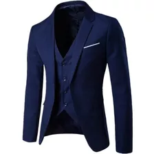 Traje De 2 Piezas Caballero De Color Entero Casual Hombre