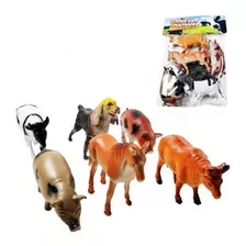 Coleção Miniatura Animais Da Fazenda Com 6 Peças