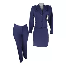 Conjunto Traje Sastre Formal Casual Dama Uniforme 3 Piezas F