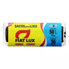 Saco Para Lixo Reforçado Preto 50l Fiat Lux 20 Unidades