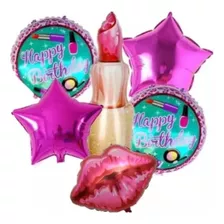 Set Globos Metalizados Labial Y Labio Grande X 6pzas