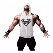 Camiseta Regata Masculina Cavada Superman Cores Com Capuz