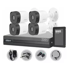 Kit Seguridad Dahua Cctv Dvr 8ch + 4 Camara 2mp 1080p+disco