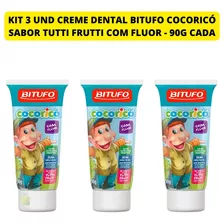 Kit 3 Und Gel Dental Bitufo Cocoricó Tutti-frutti Com Fluor