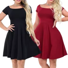 Vestido Midi Rodado Moda Evangelica Kit Com 2 Envio Imediato