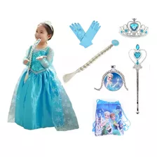 Vestido Da Frozen Infantil Elza Disney Com Lindos Brindes 