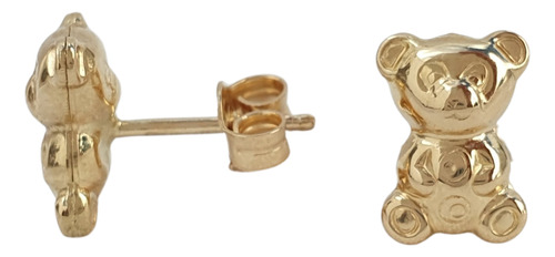 Brinco Ursinho De Ouro 18k 750 Amarelo