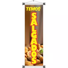 Banner Salgados - 1metro X 30cm Mod10